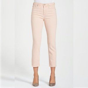 AG The Isabelle High Rise Blush Pink Cropped Denim Jeans